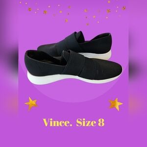 Vince SZ 8 Black Aston Slip On Casual Comfort Sneaker Streetwear
